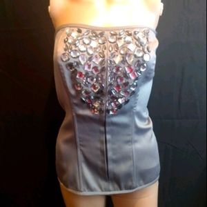 Ashley Stewart Silver Rhinestone Camisole